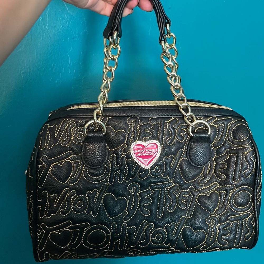 Black with gold Betsy Johnson purse